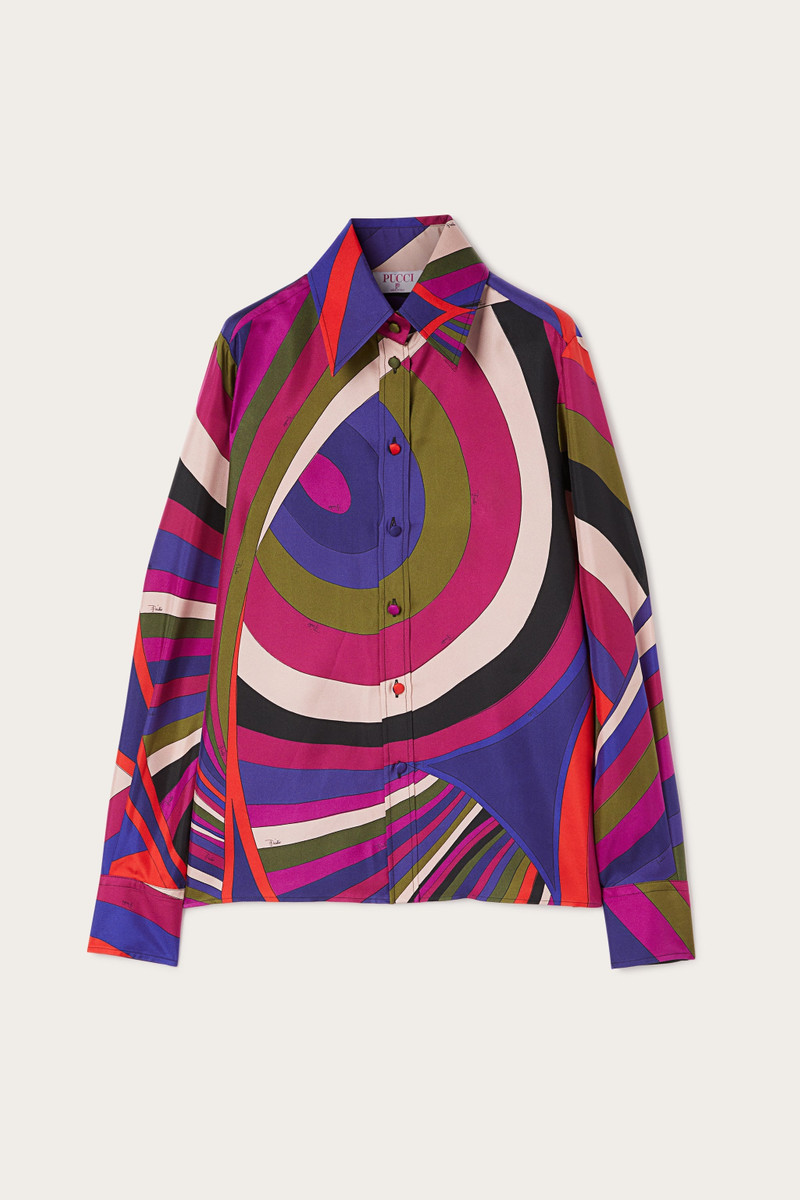 IRIDE PRINT SILK TWILL SHIRT 1