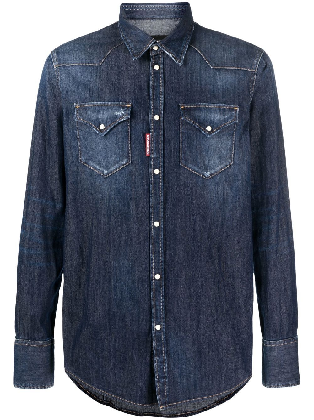 distressed denim shirt - 1
