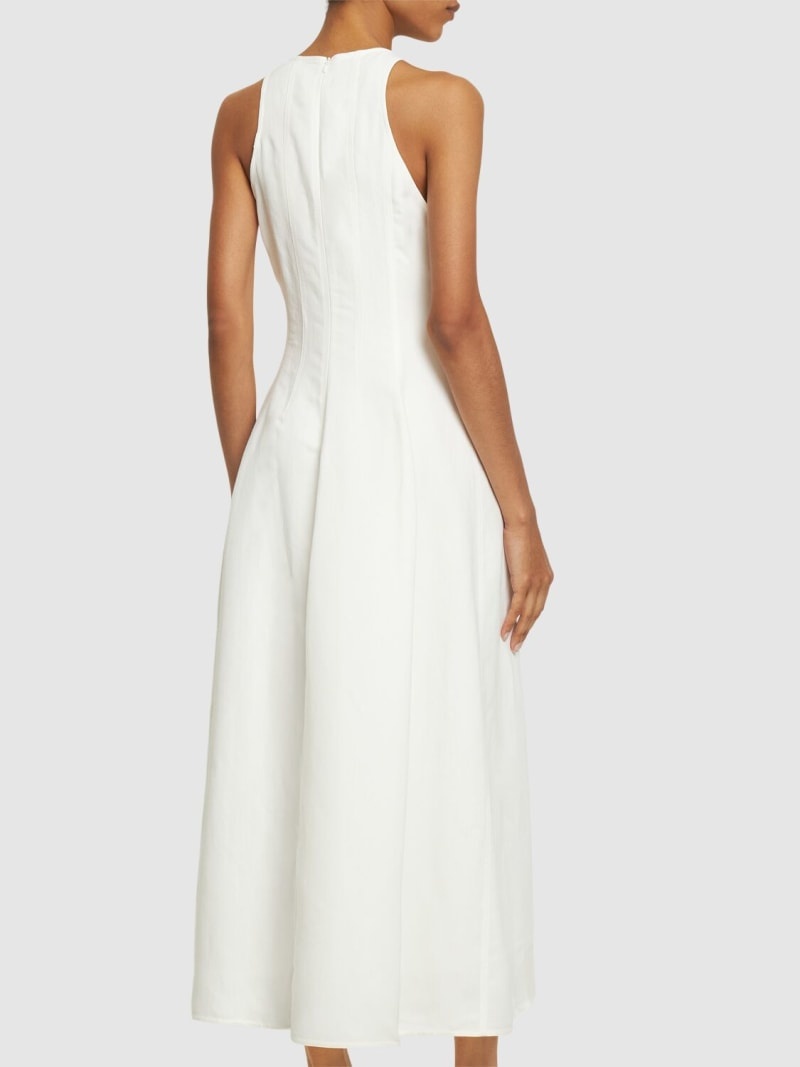Brunello Cucinelli Fluid twill sleeveless midi dress