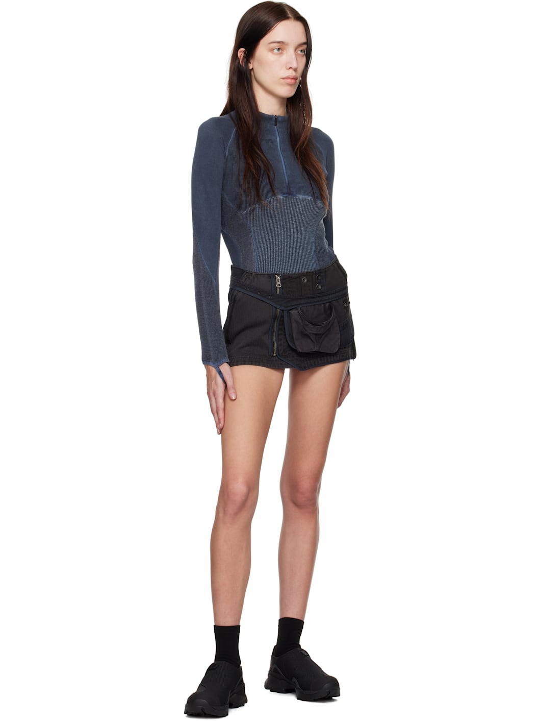 Navy Half-Zip Raglan Sweater - 5