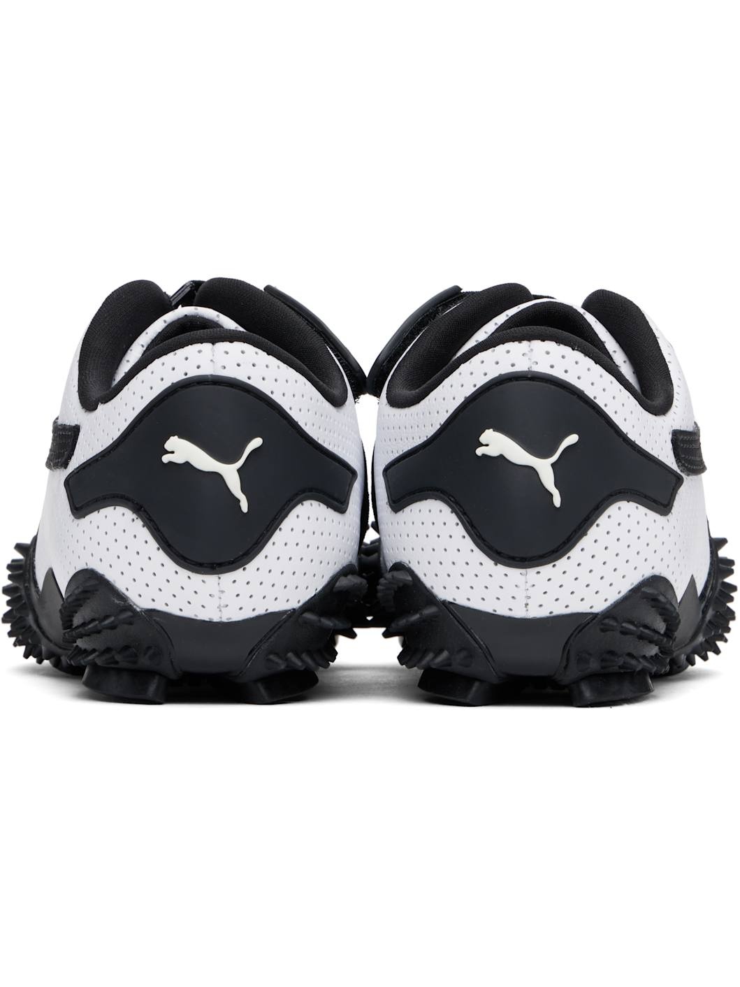 White & Black Mostro Perforated Sneakers - 2