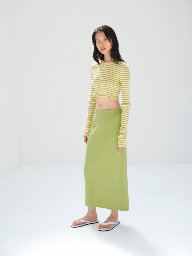 DOUBLE FACED SILK COTTON KNIT SKIRT 3