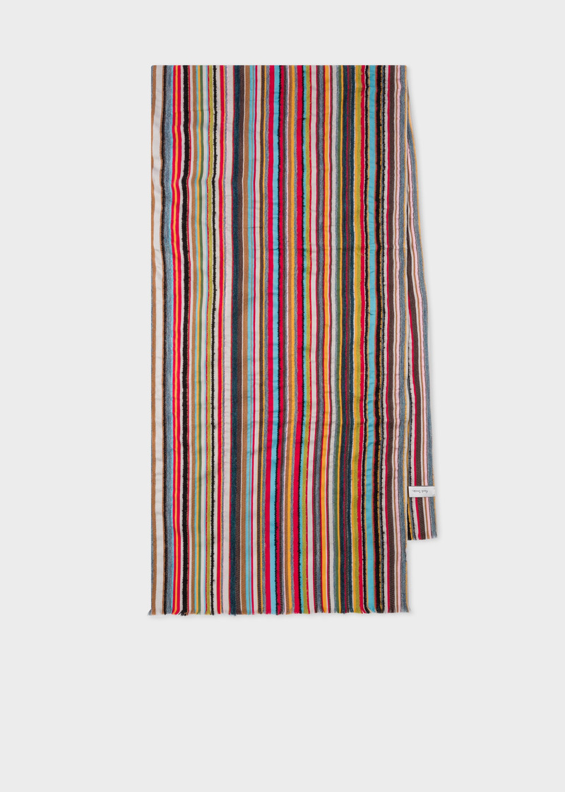 'Signature Stripe' Textured Scarf 4