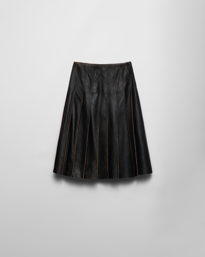 Pleated leather skirt 1