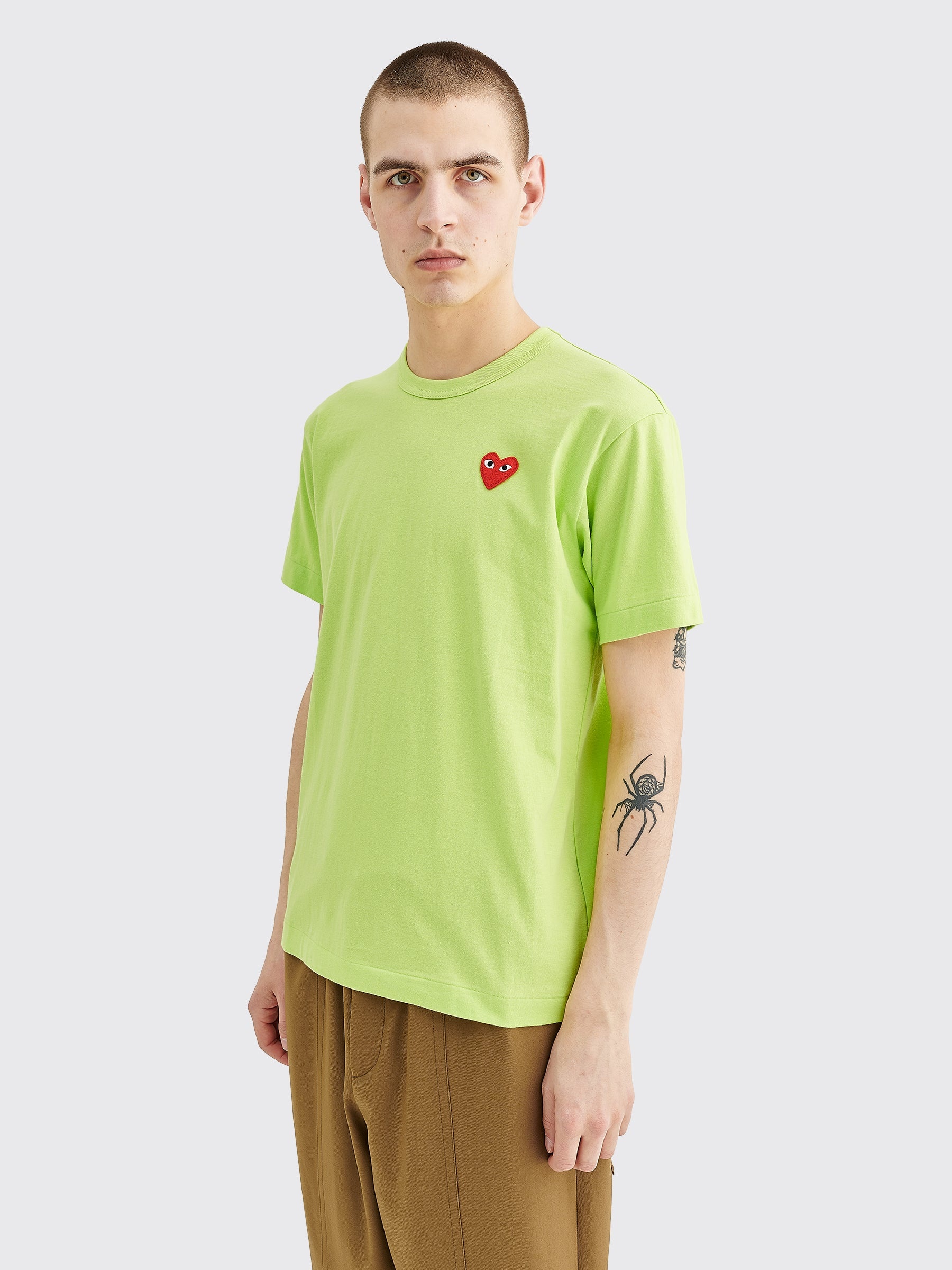 COMME DES GARÇONS PLAY SMALL HEART T-SHIRT GREEN - 3