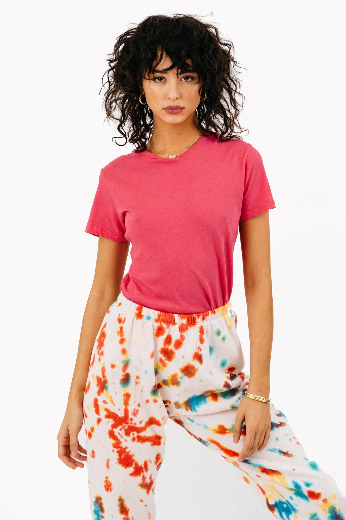 HOT PINK COTTON BABY TEE - 1
