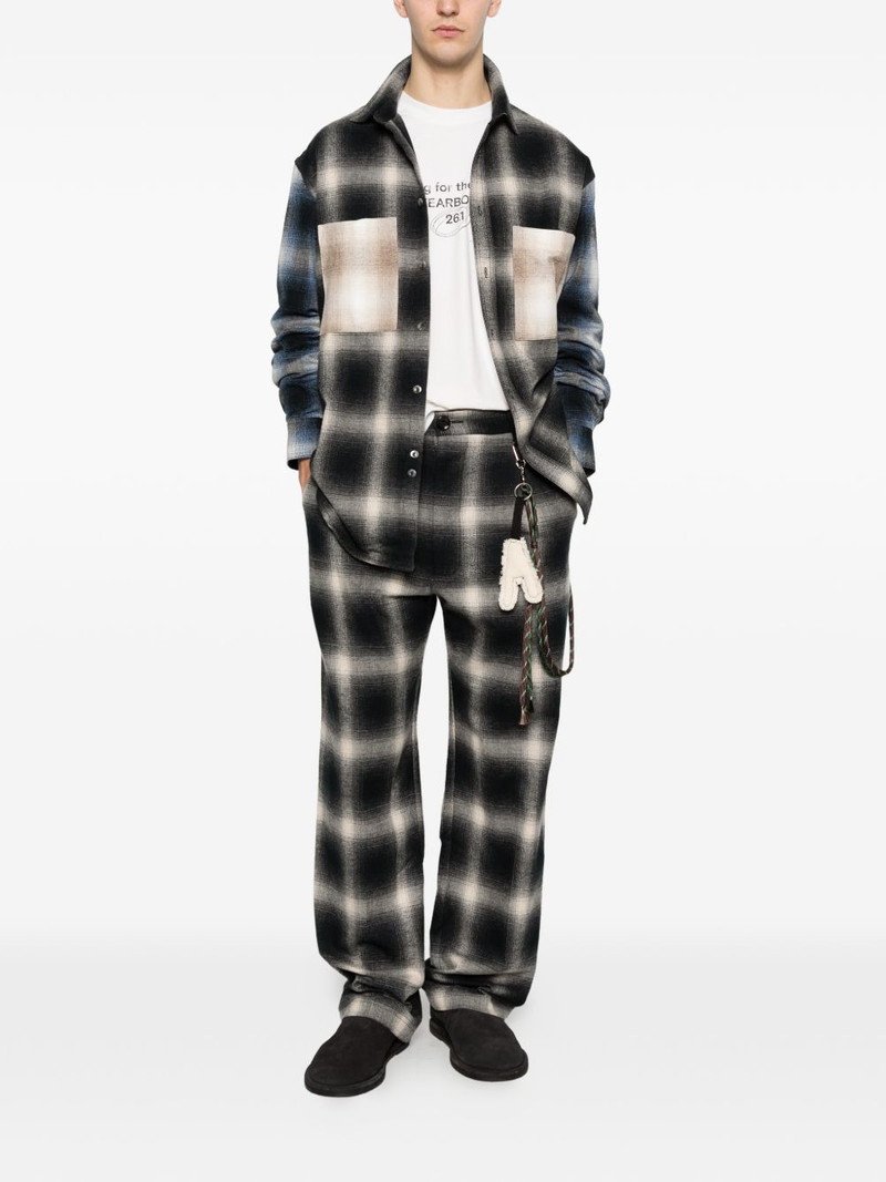 Song for the Mute check-pattern chest-pocket overshirt outlook