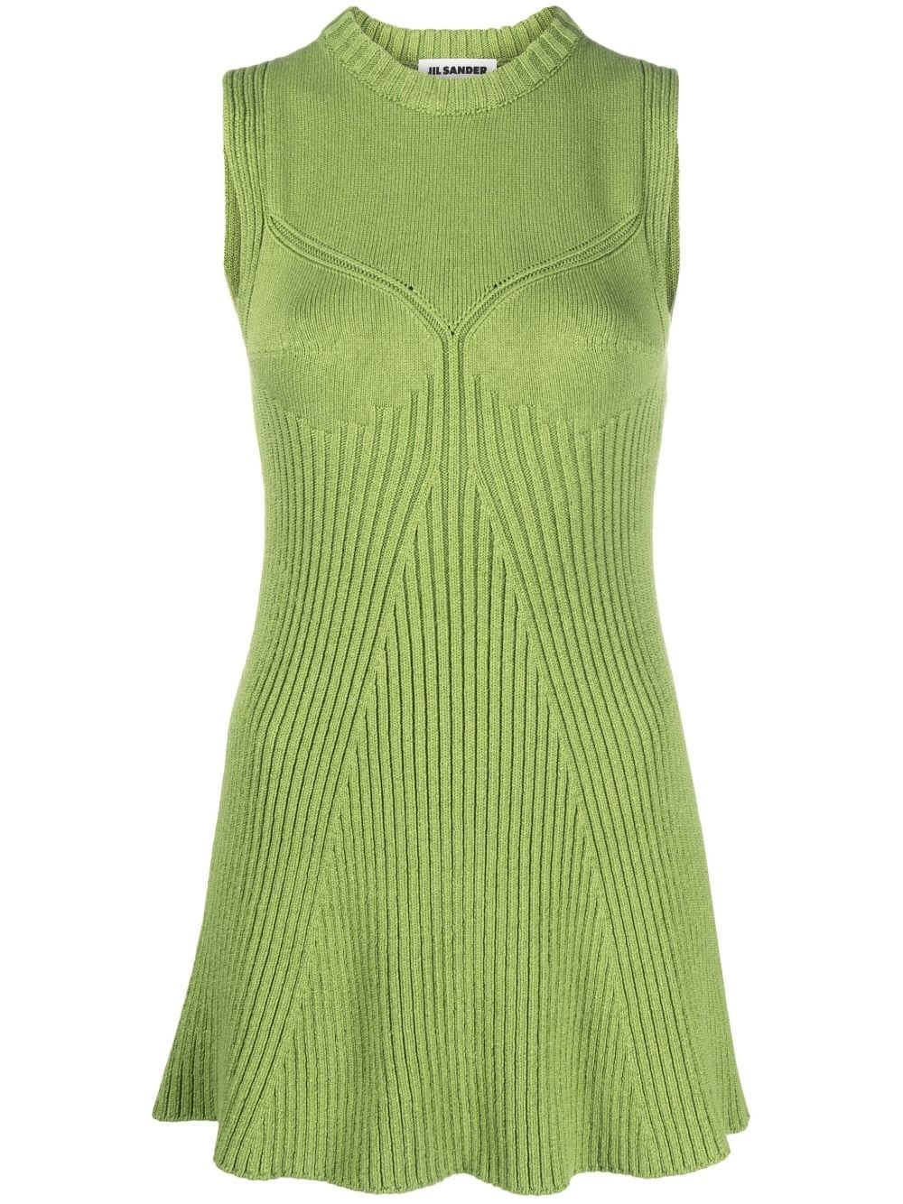 sleeveless ribbed-knit top - 1