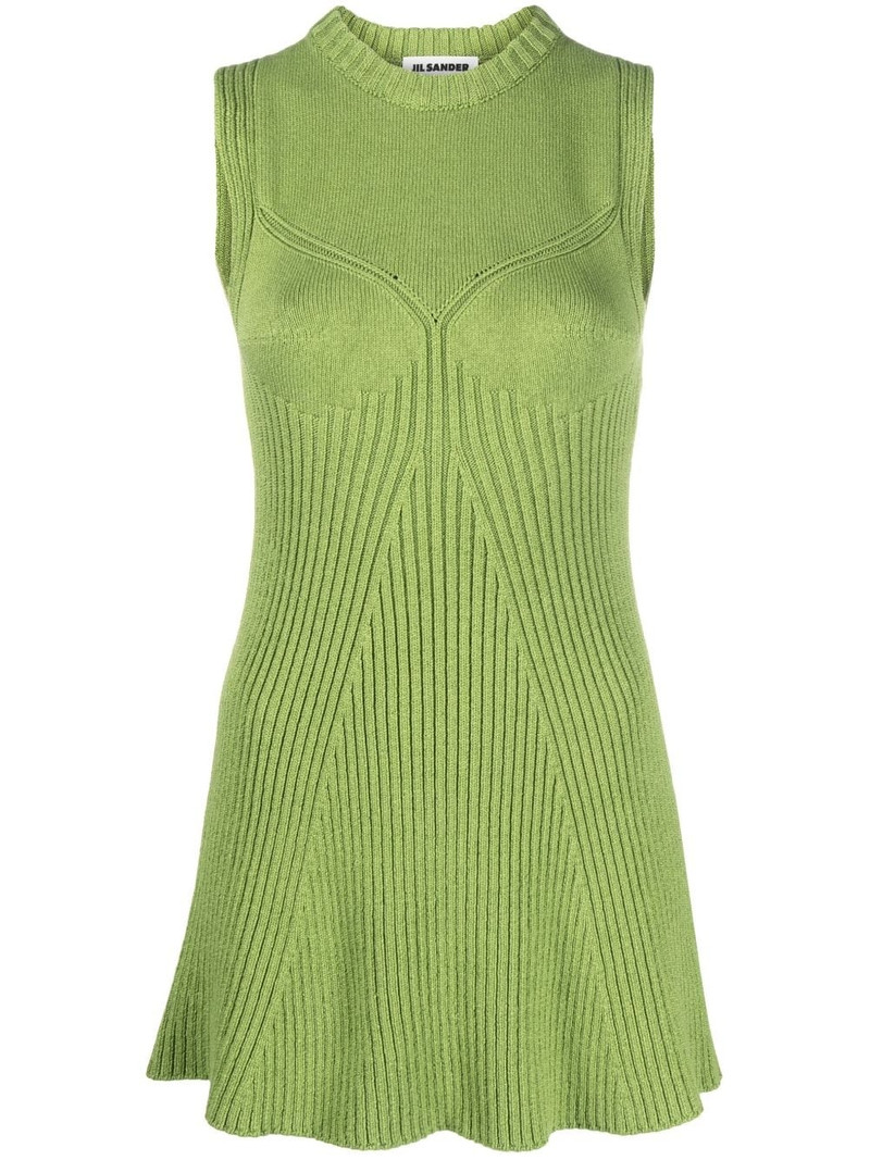 sleeveless ribbed-knit top 1