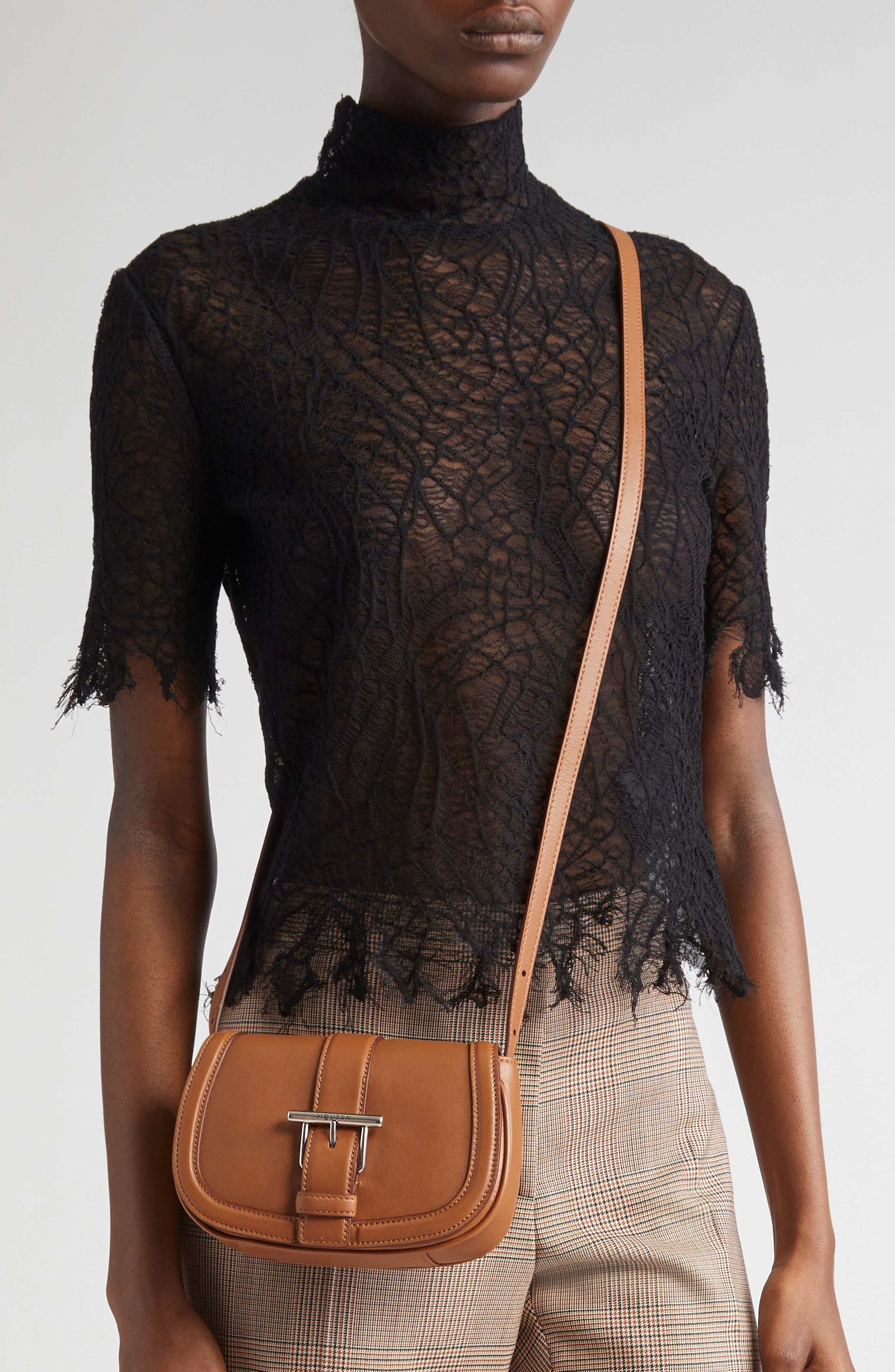 McQueen Mini T-Bar Shoulder Bag in Tan Silver at Nordstrom - 2