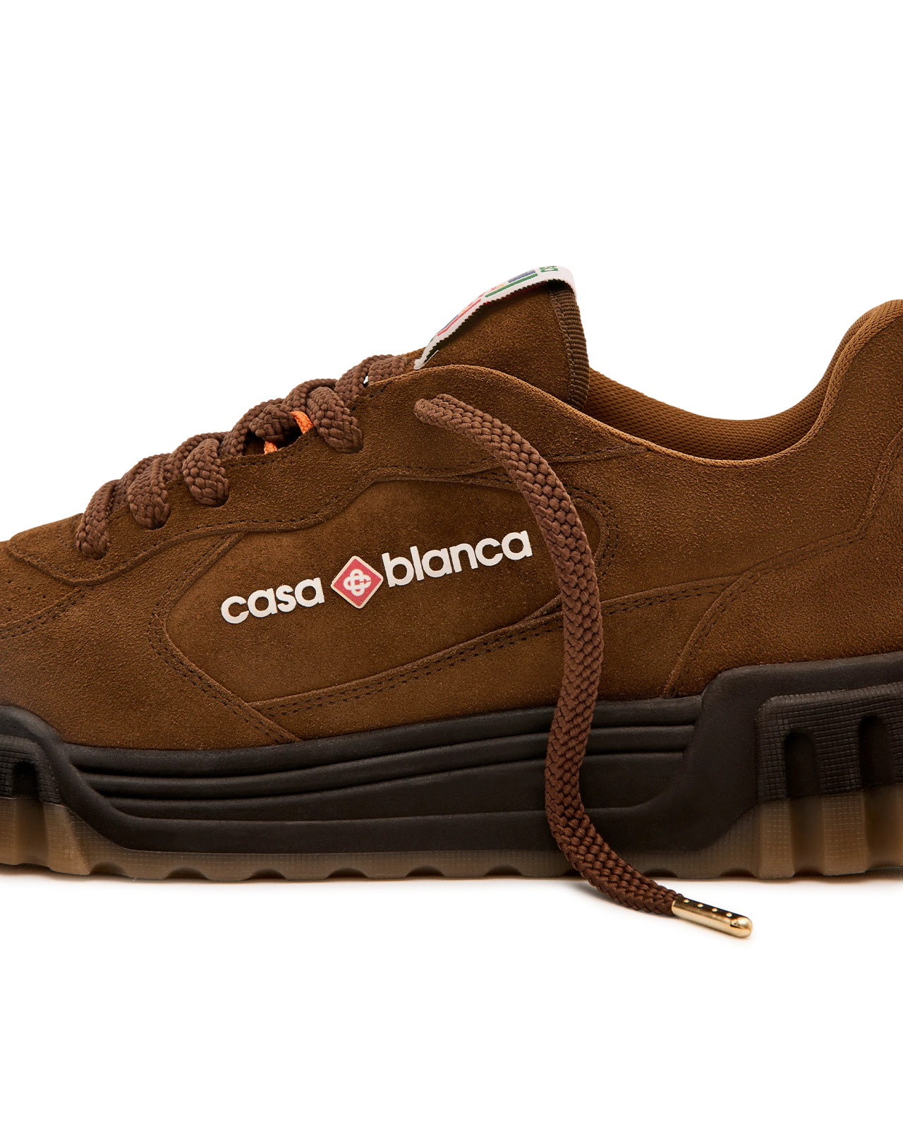 Women's Brown Suede Court Sneaker | Casablanca Paris - 9