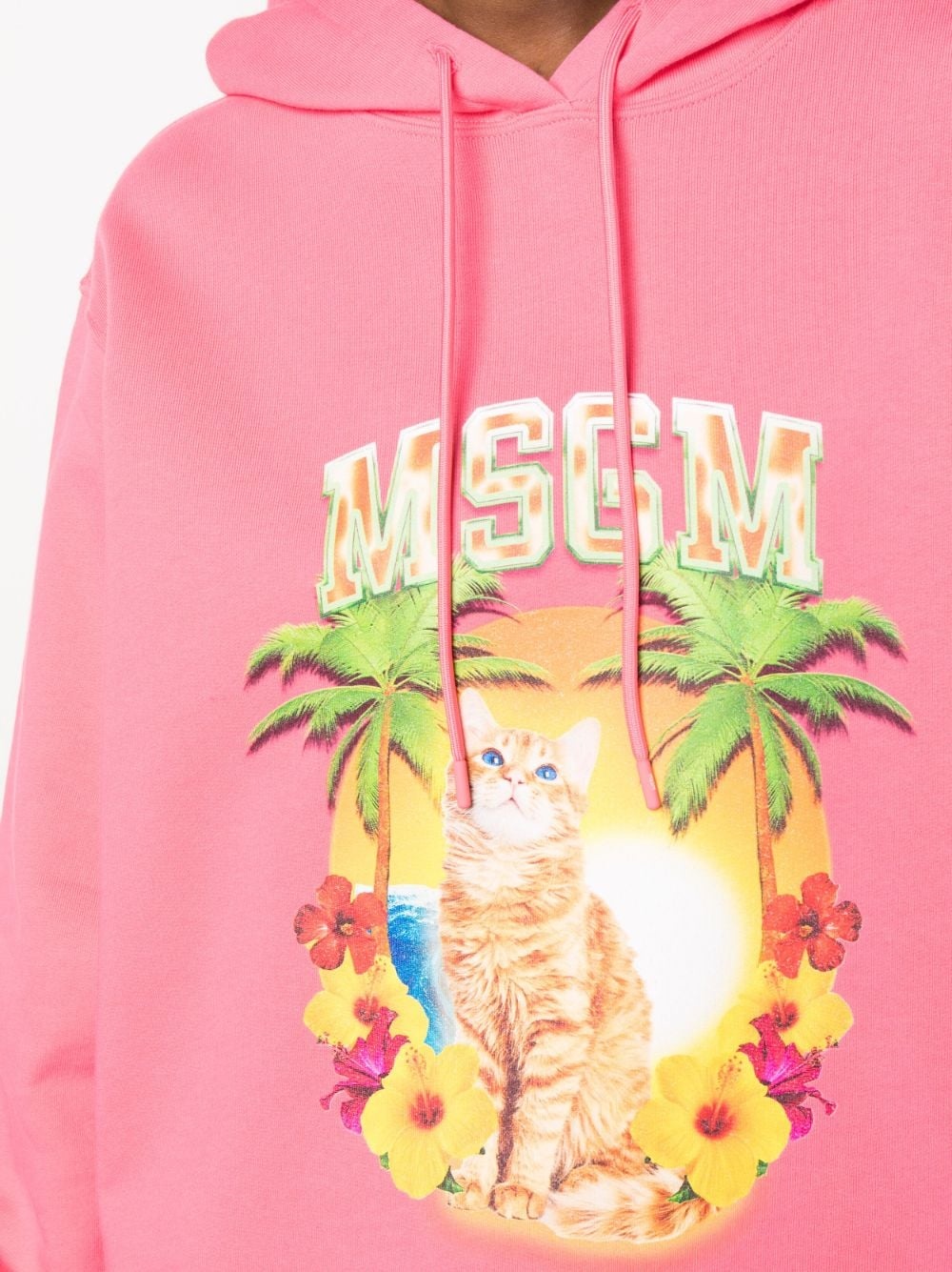 graphic-print cotton hoodie - 5