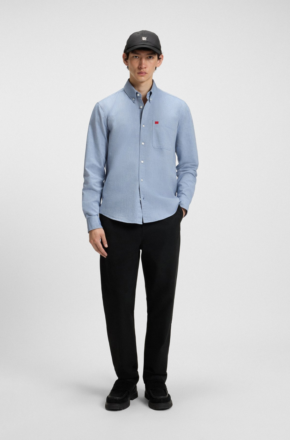 SLIM-FIT CHINOS IN MERCERIZED COTTON TWILL - 3