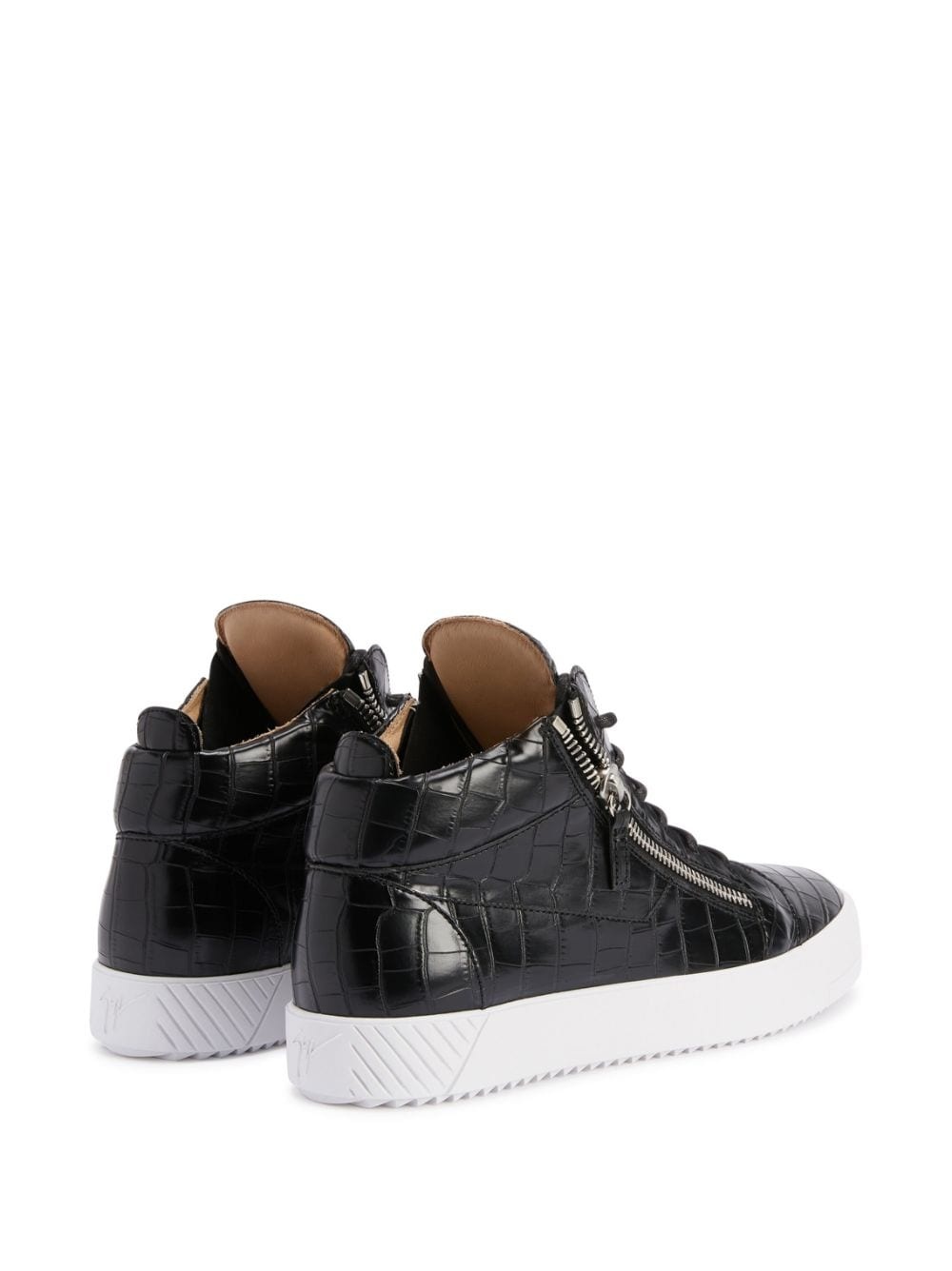Kriss crocodile-effect leather sneakers - 3