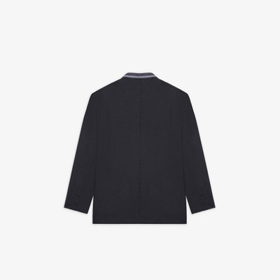 BALENCIAGA Tailored Shirt Jacket in Black/blue outlook