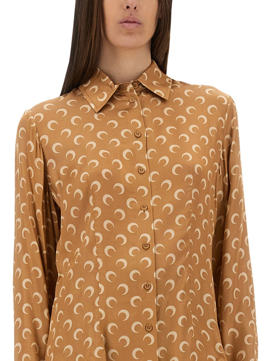 Marine Serre Women "Moon" Satin Shirt - 4