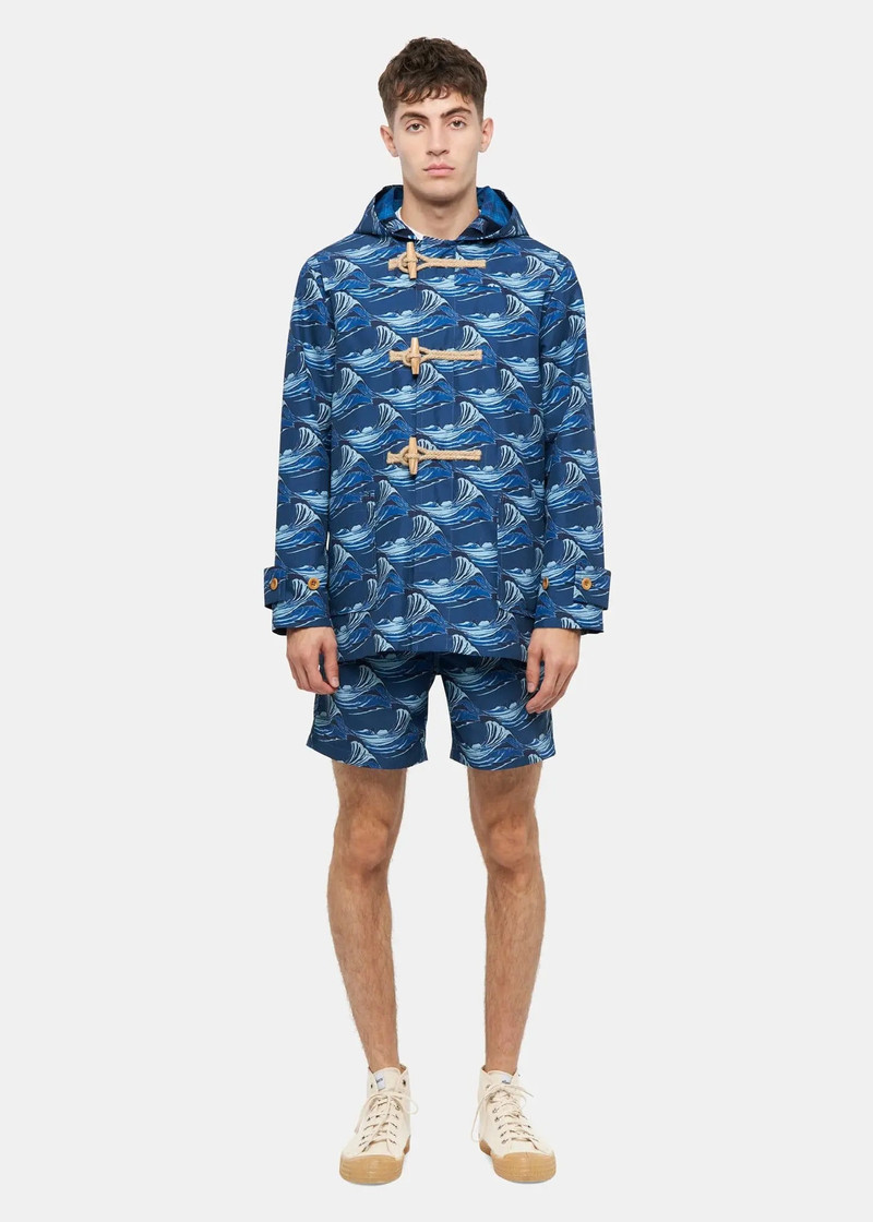 GLOVERALL Men's Riz x Gloverall Mid-Length Monty Duffle Coat Wave outlook