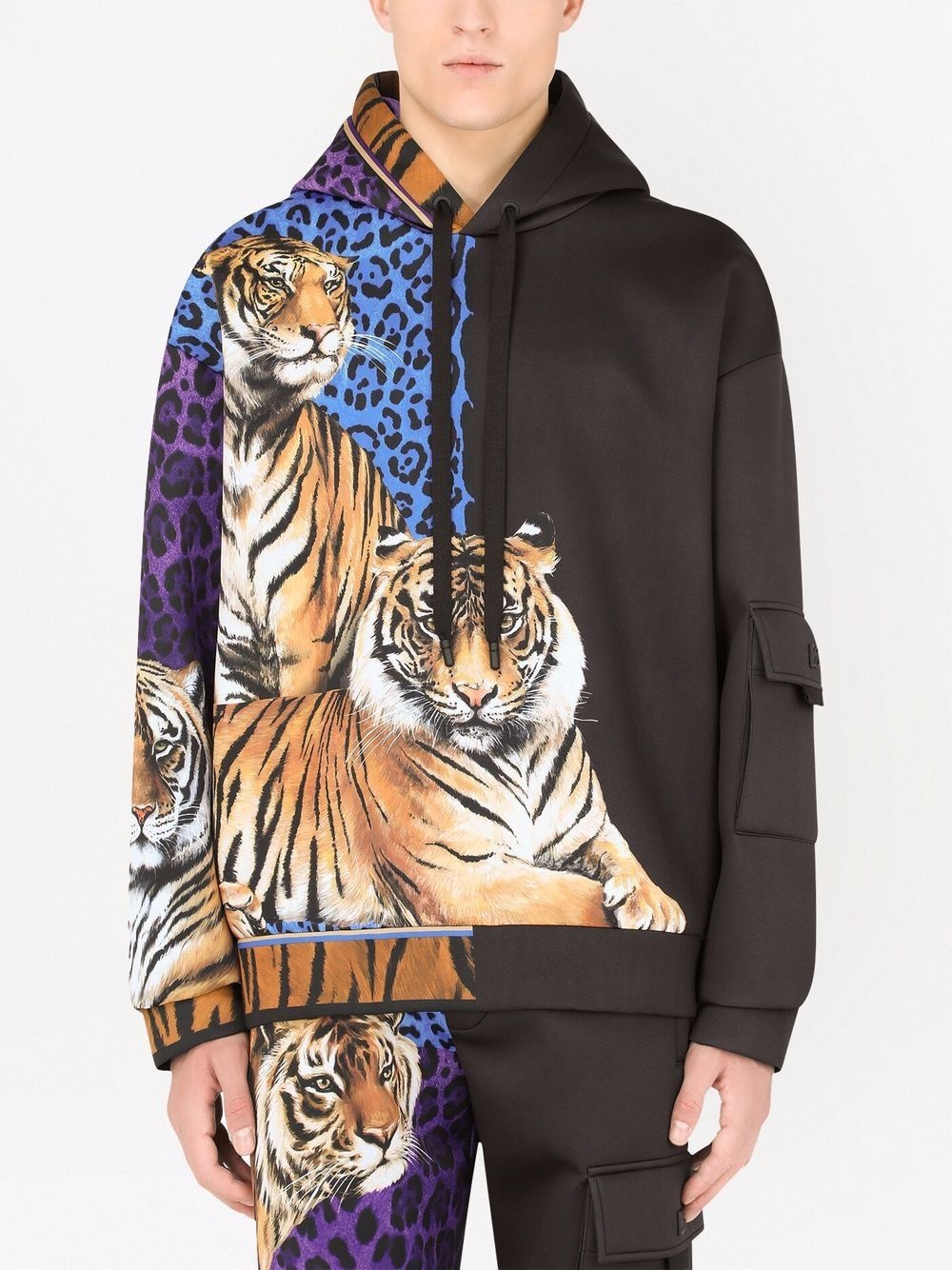 tiger-print hoodie - 3