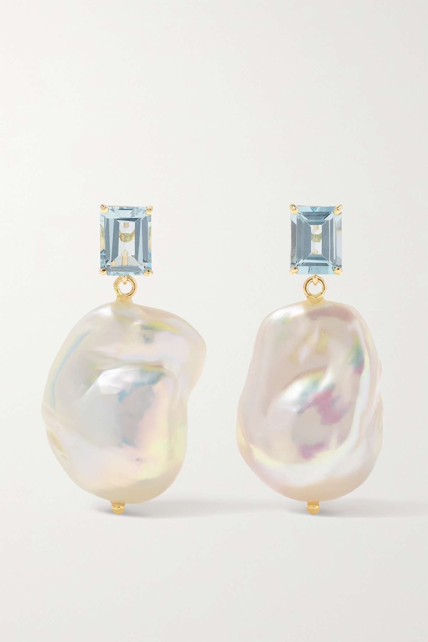 14-karat gold, topaz and pearl earrings - 1