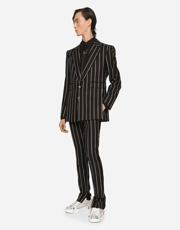 Pinstripe wool Sicilia-fit suit - 8
