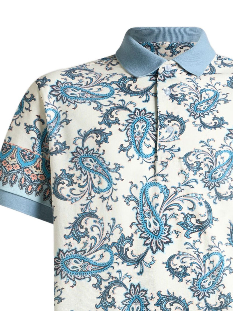 Etro placed-print cotton polo shirt outlook