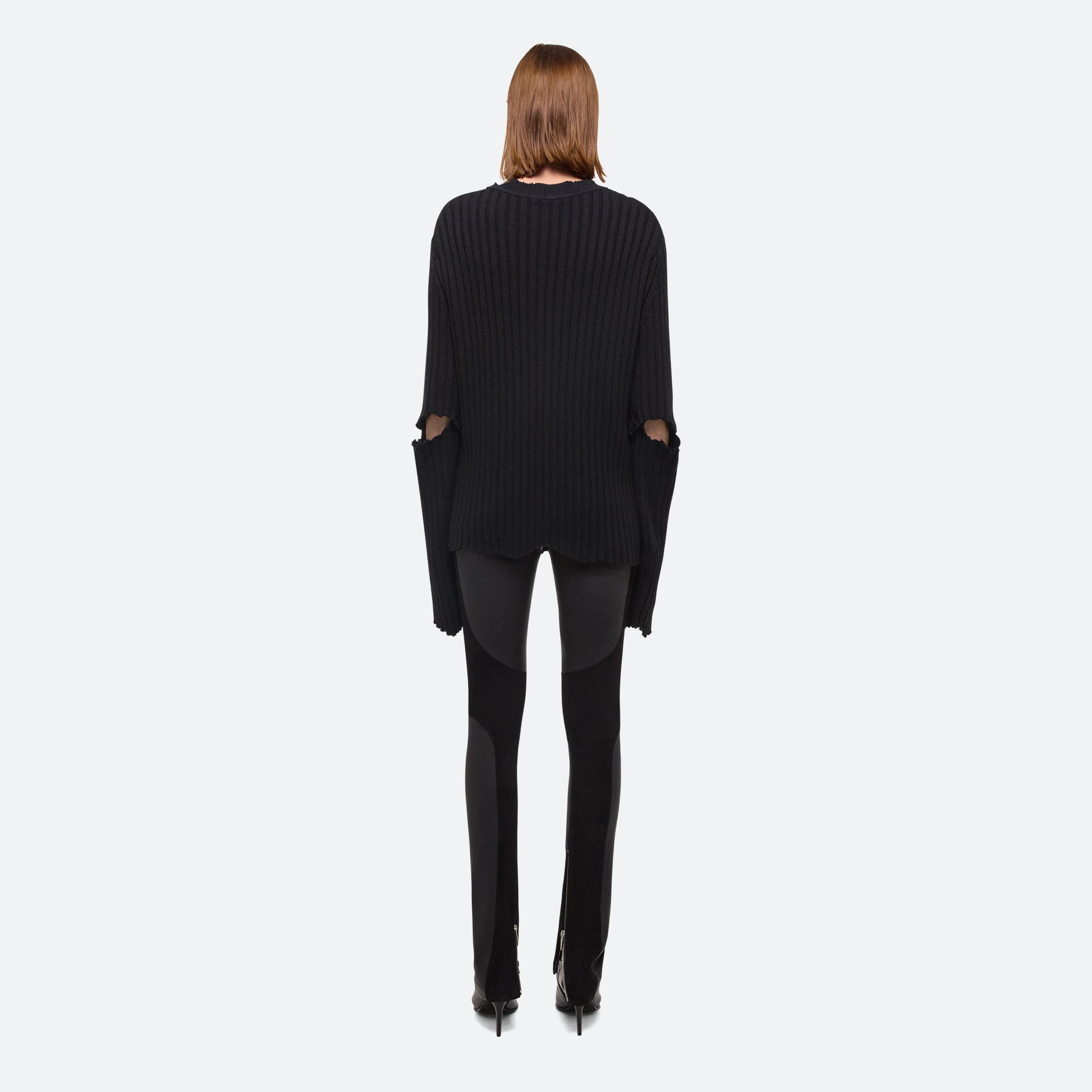 DISTRESSED RIBBED SWEATER - 5