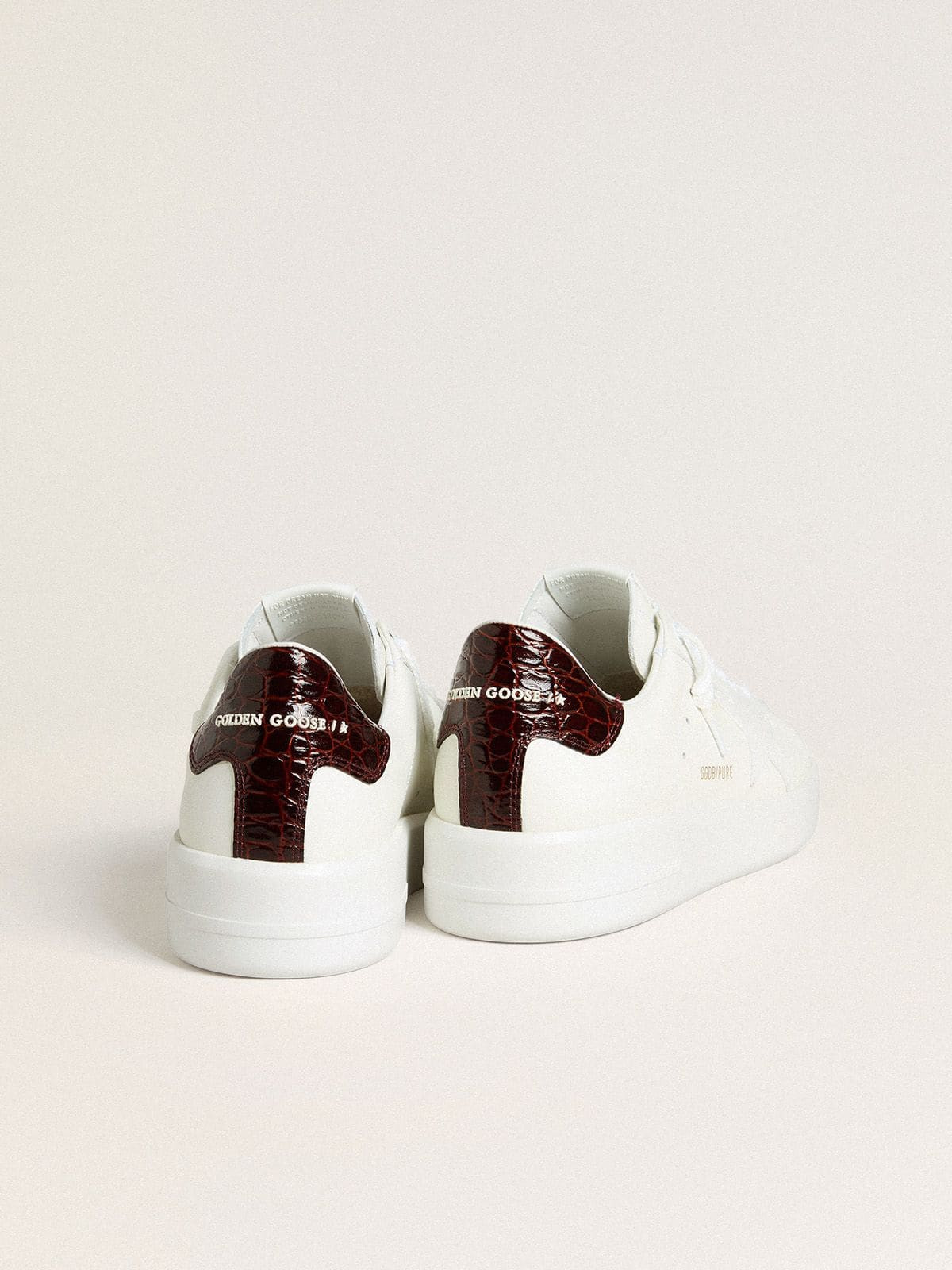 Men’s Purestar with white leather star and burgundy croc-print leather heel tab - 4