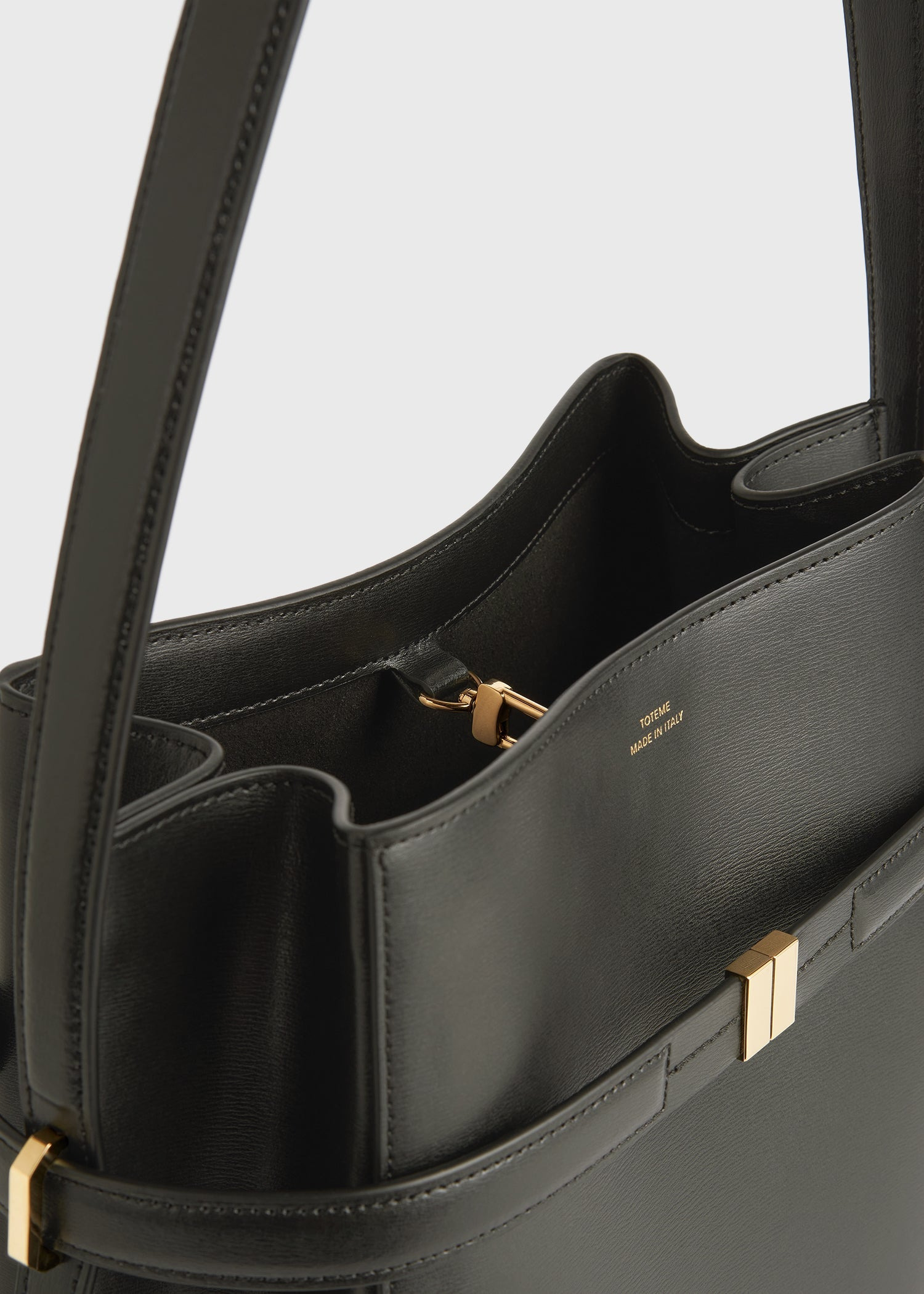 Belted leather bucket bag bark - 6