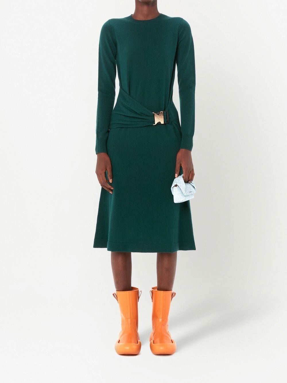 buckle-waist midi dress - 3