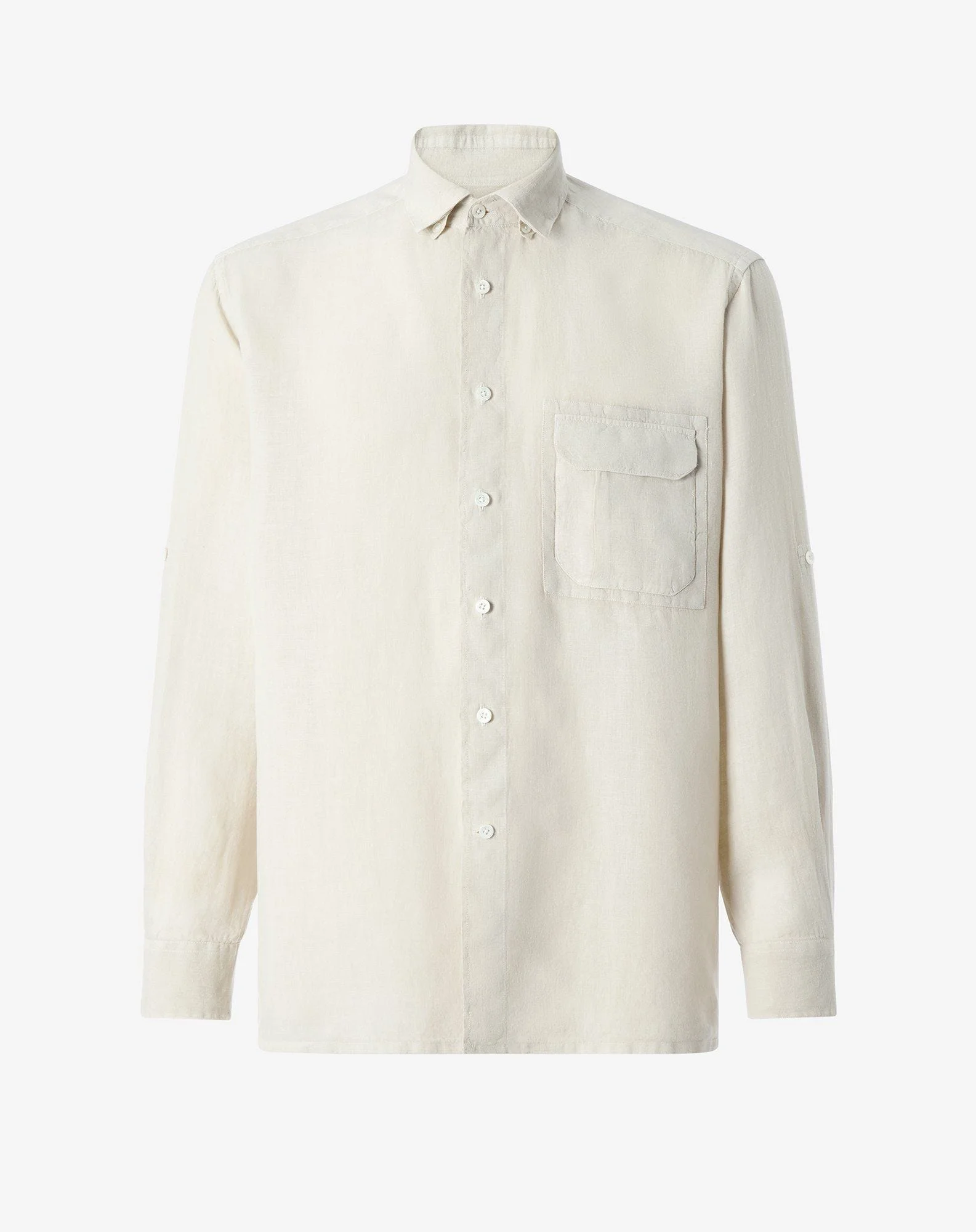 Grey pure linen shirt - 1