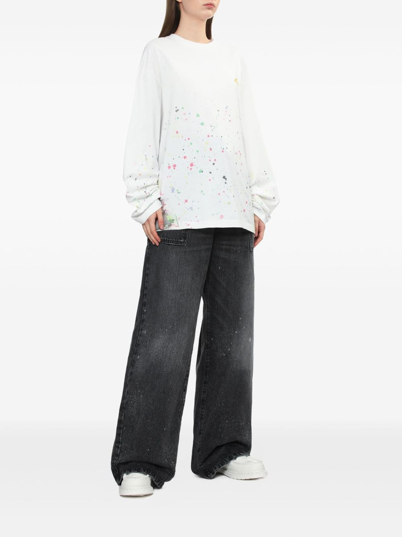We11done paint-splatter long-sleeve top outlook