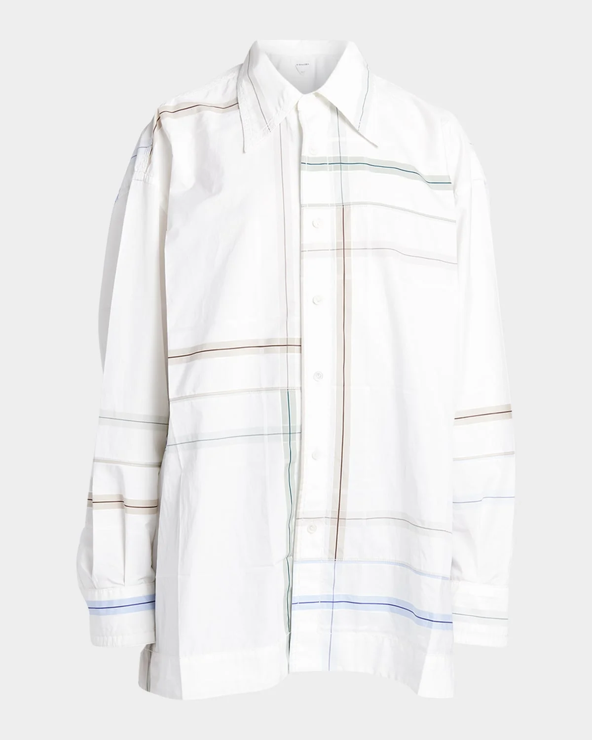 Abstract-Print Oversized Collared Shirt - 1