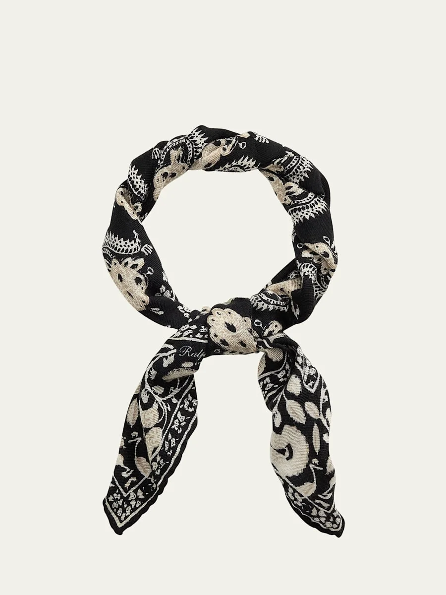 Men's Cashmere and Silk Paisley Neckerchief - 1