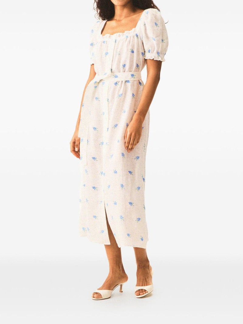SLEEPER square-neck floral linen dress outlook