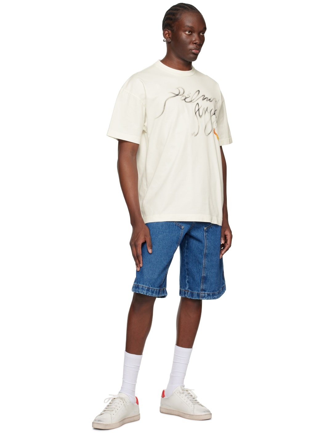 Blue Monogram Denim Shorts - 4