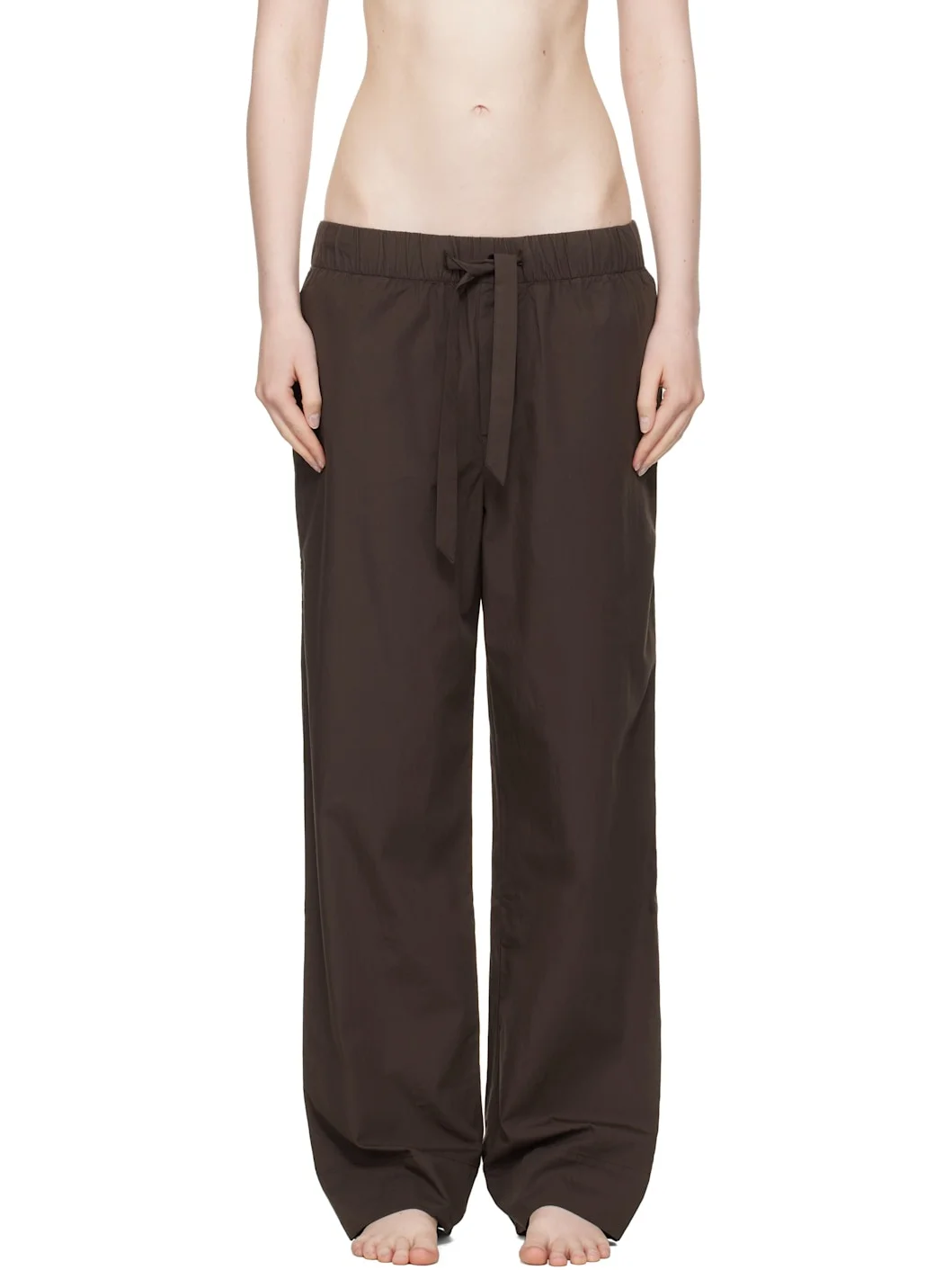 Brown Poplin Pyjama Pants - 1