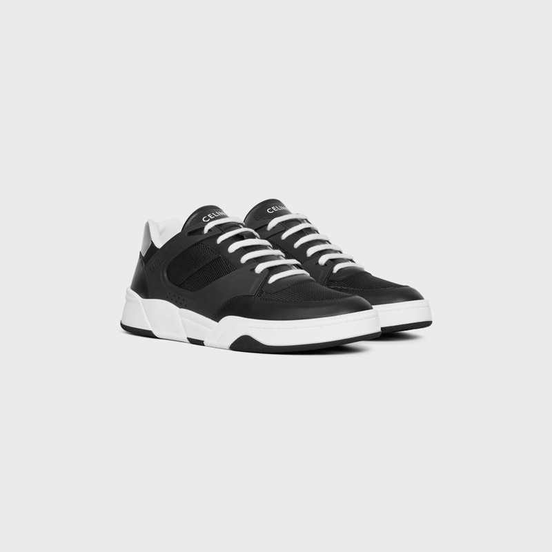 CELINE TRAINER CT-07 LOW LACE-UP SNEAKER in Mesh, Calfskin AND Laminated Calfskin 2