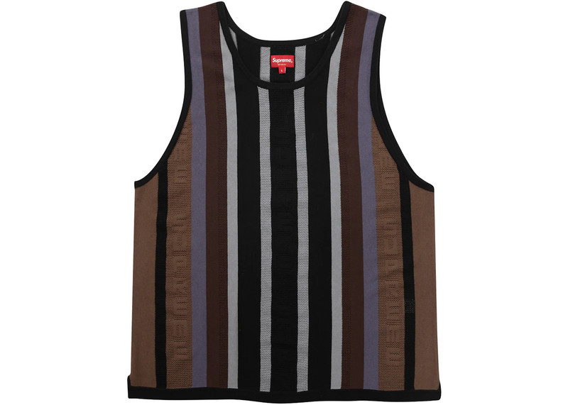 Supreme Knit Stripe Tank Top (SS23) Black - 1