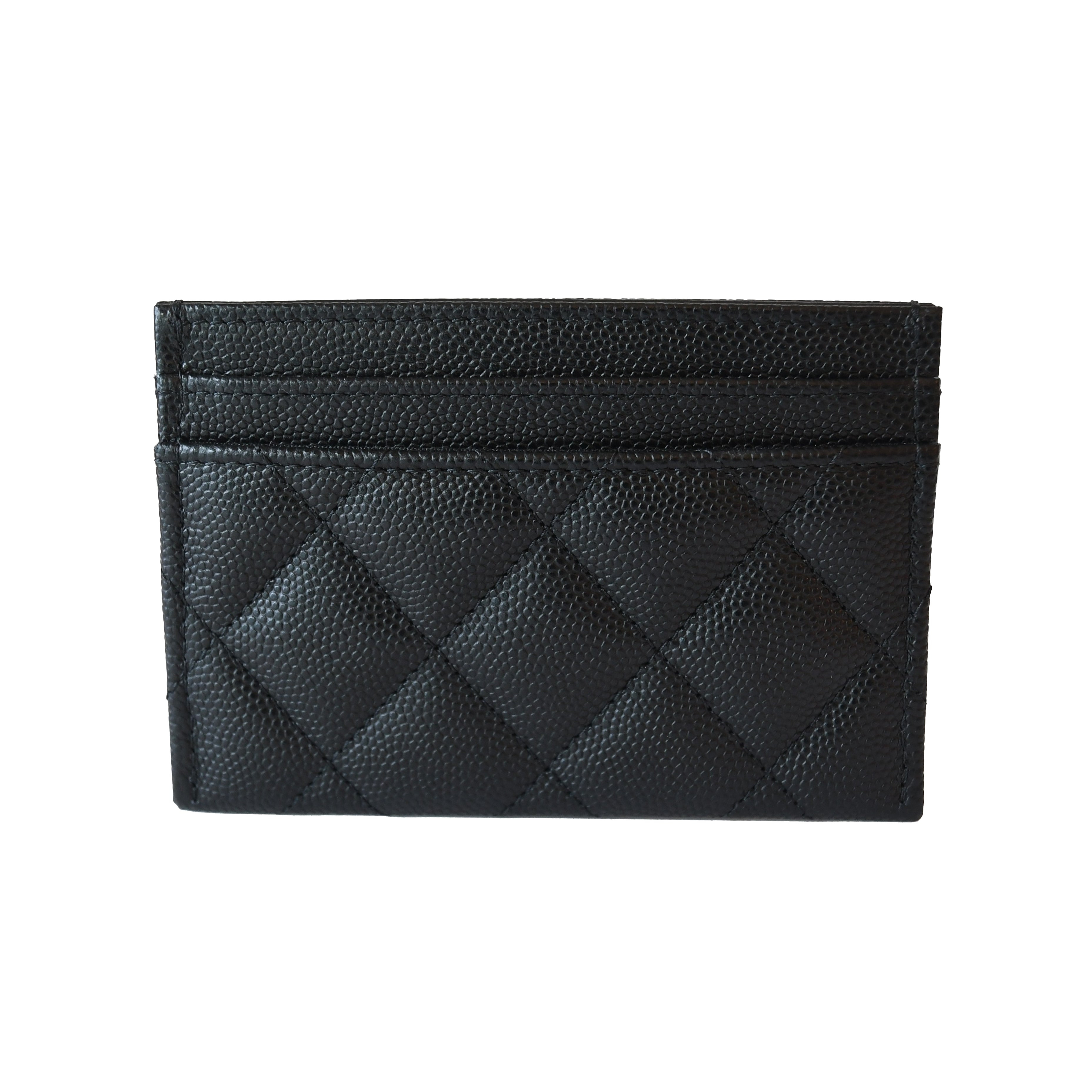 Chanel CC Resin Caviar Quilted Card Holder Black - 2