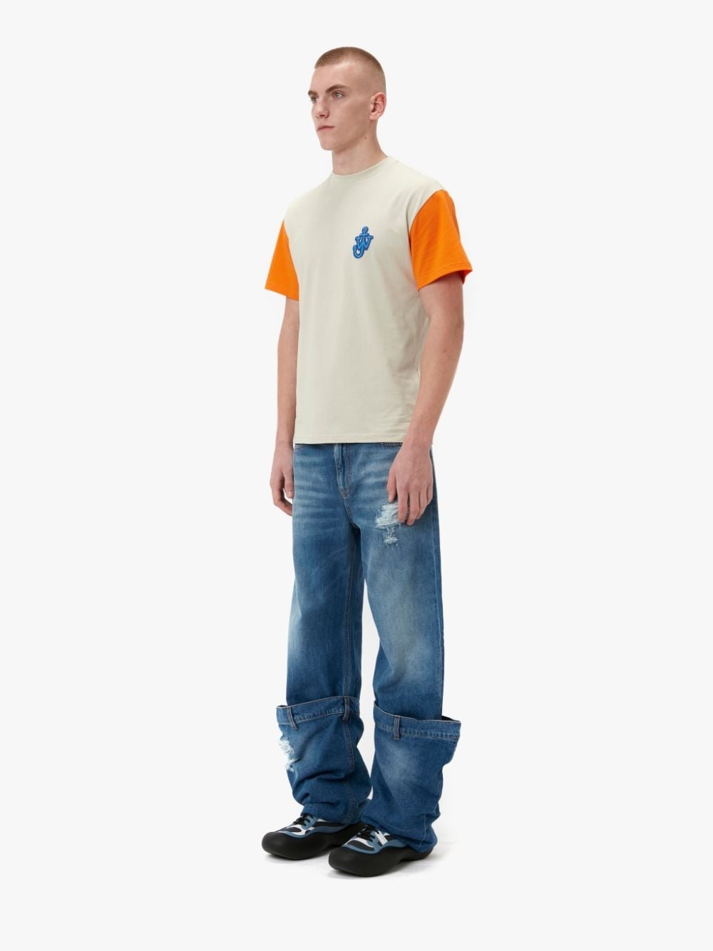 ANCHOR PATCH CONTRAST SLEEVE T-SHIRT - 4