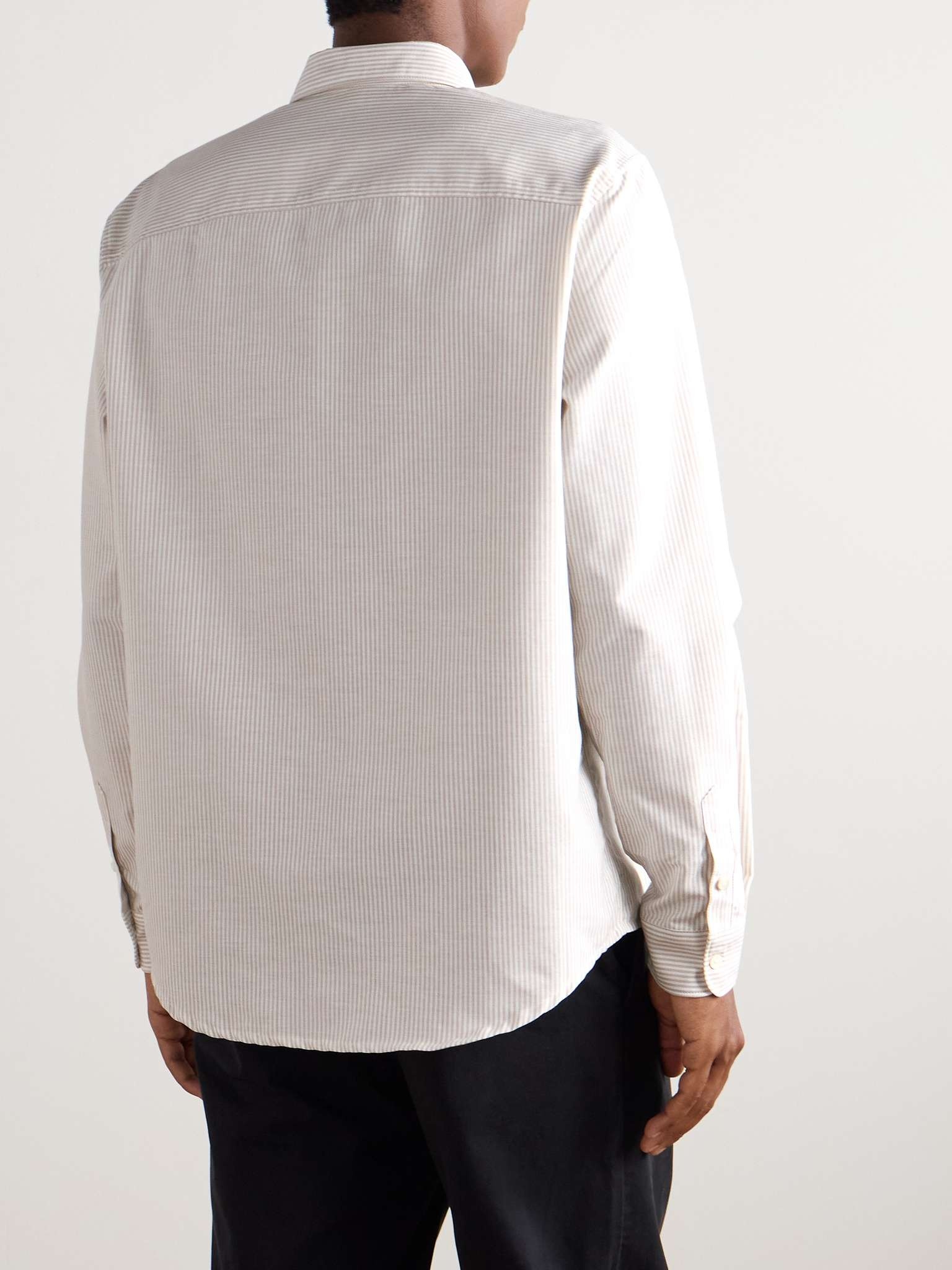Greg Button-Down Collar Striped Cotton Oxford Shirt - 3