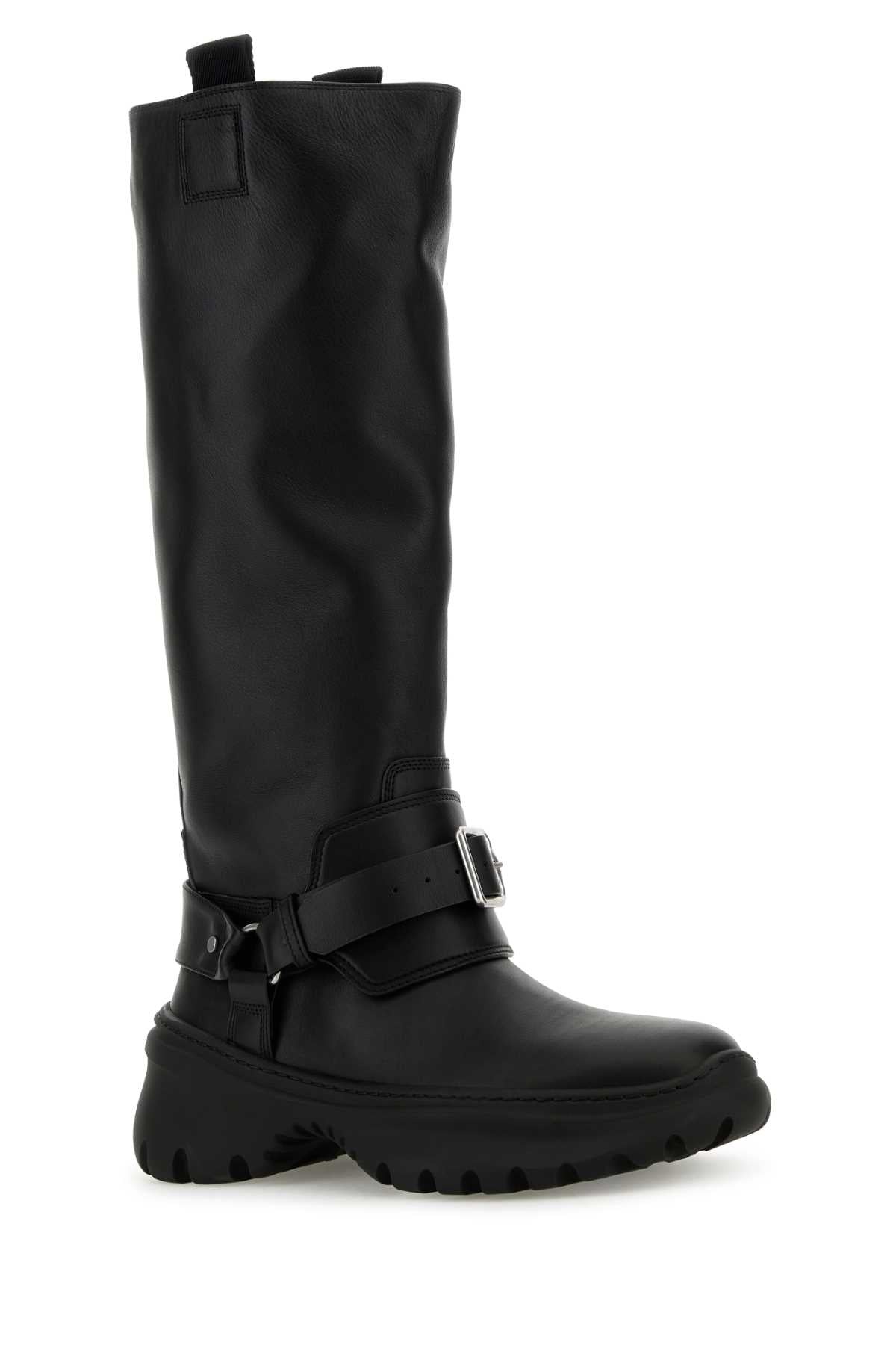 Burberry Women Black Leather Stomp Boots - 2