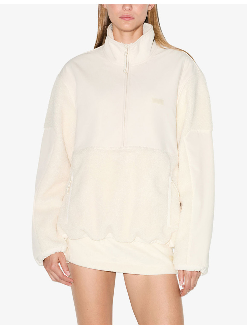 SKIMS Teddy Logo-Embellished Fleece Sweatshirt outlook