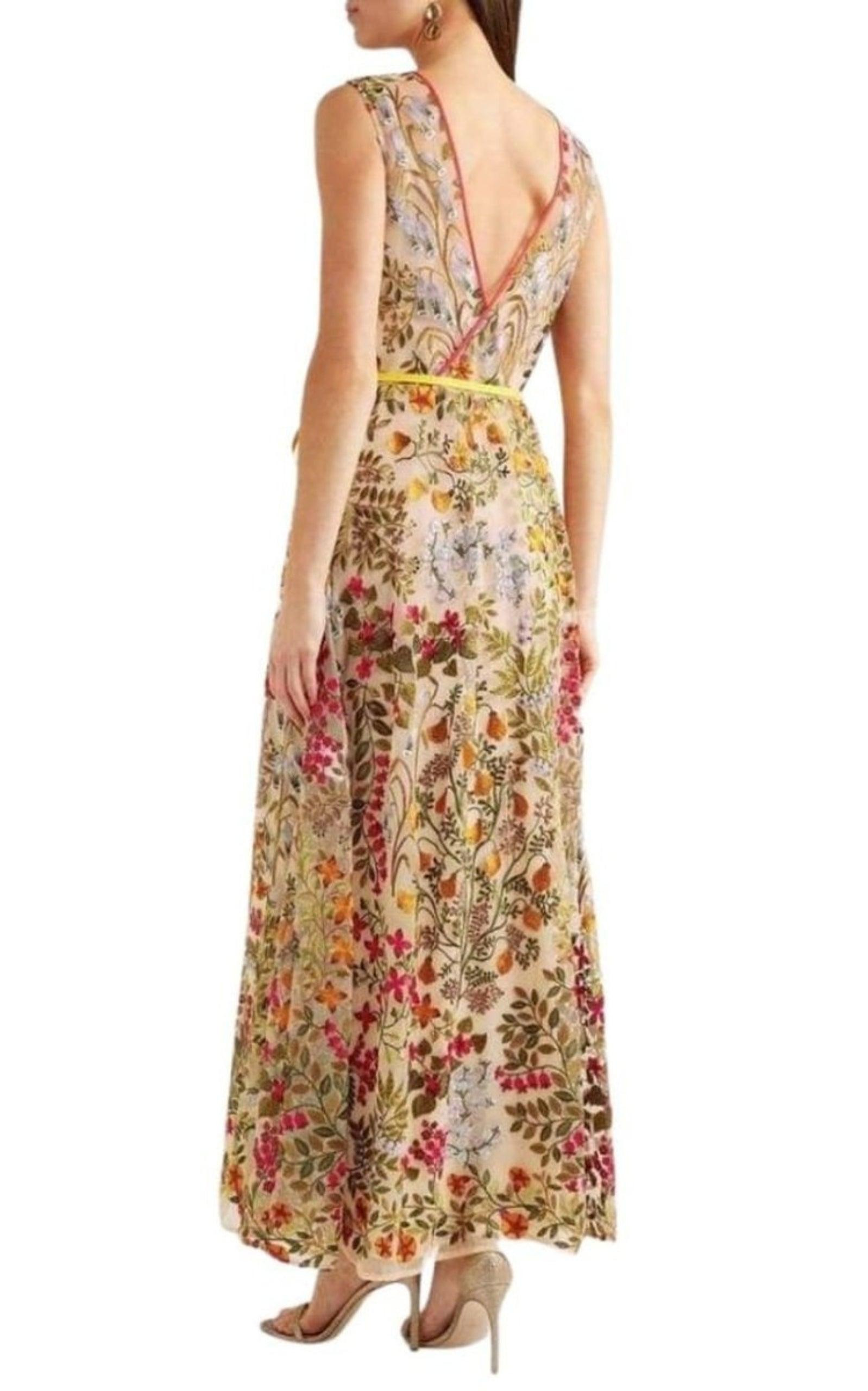 Embroidered Tulle Maxi Dress - 3
