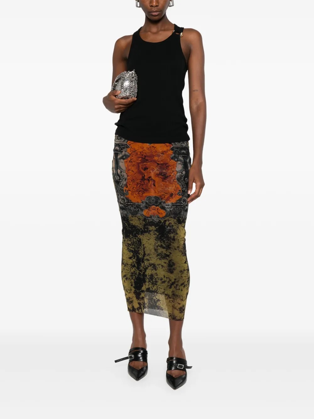 JEAN PAUL GAULTIER - Women Mesh "Médaillon" Long Skirt - 1