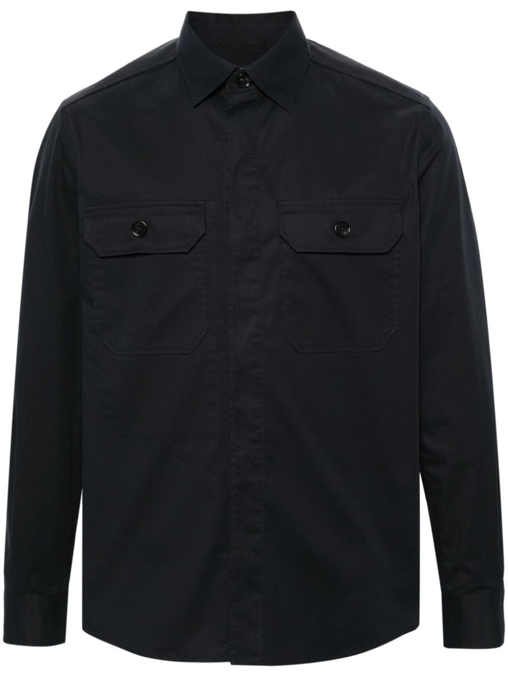 chest-pocket cotton shirt - 1