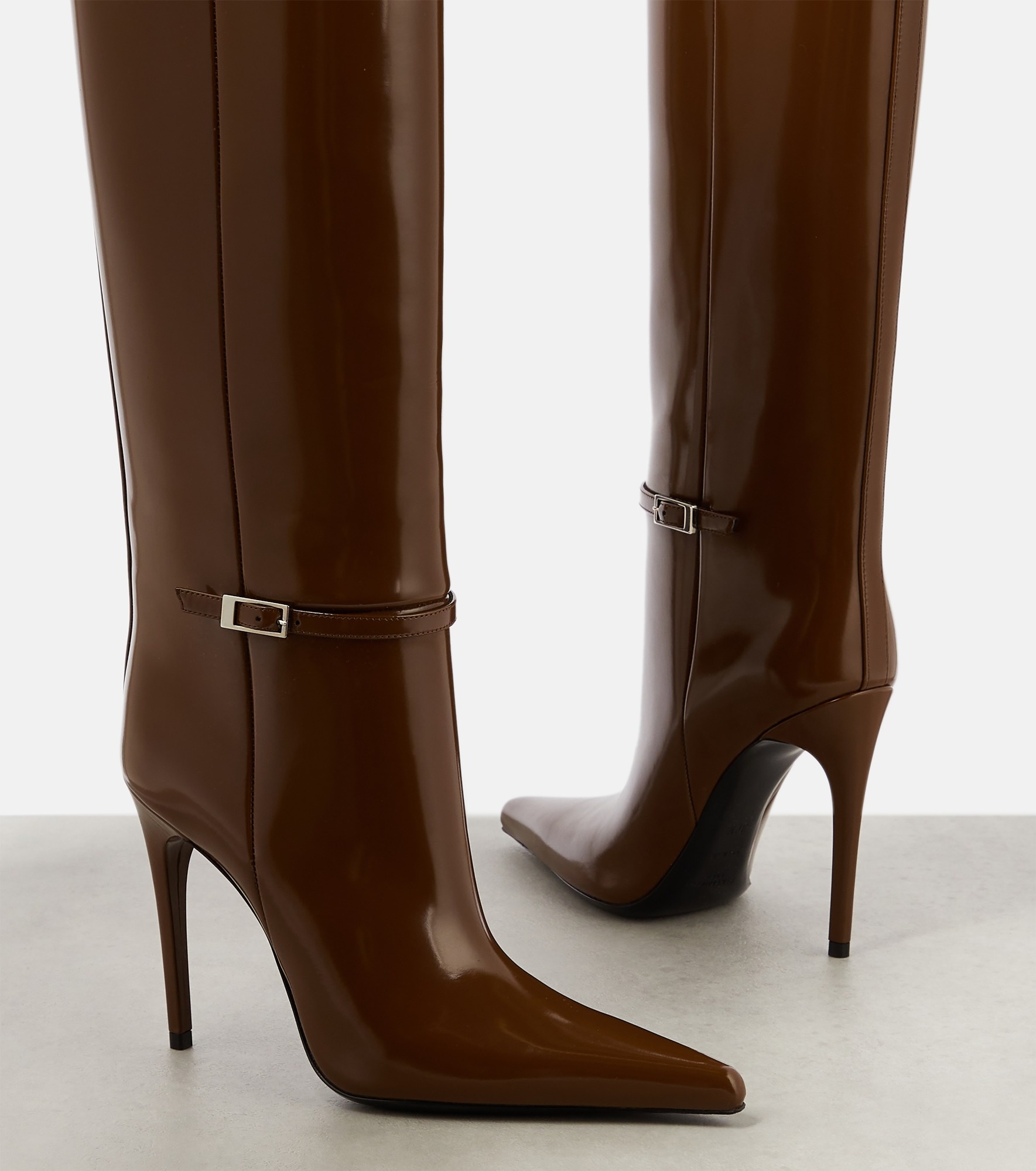 Nina over-the-knee boots in smooth stretch leather