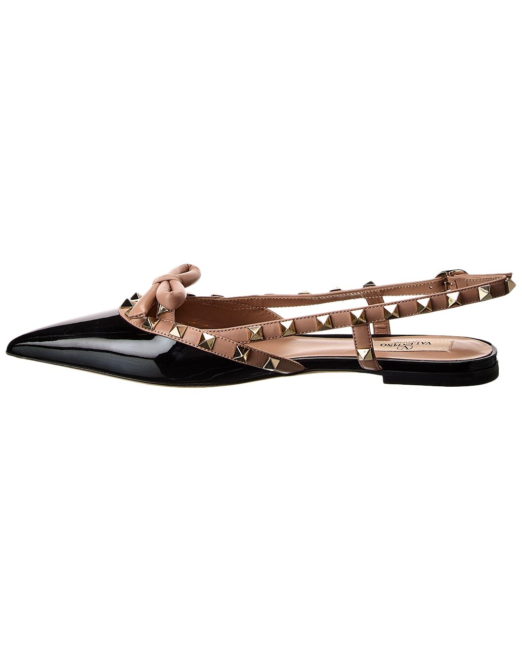 Valentino Rockstud Bow Patent Slingback Ballerina Flat - 2