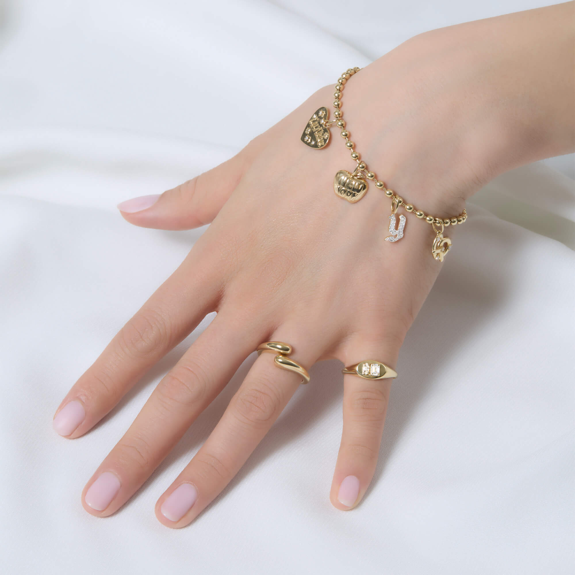 Gold Ball Chain Bracelet - 13