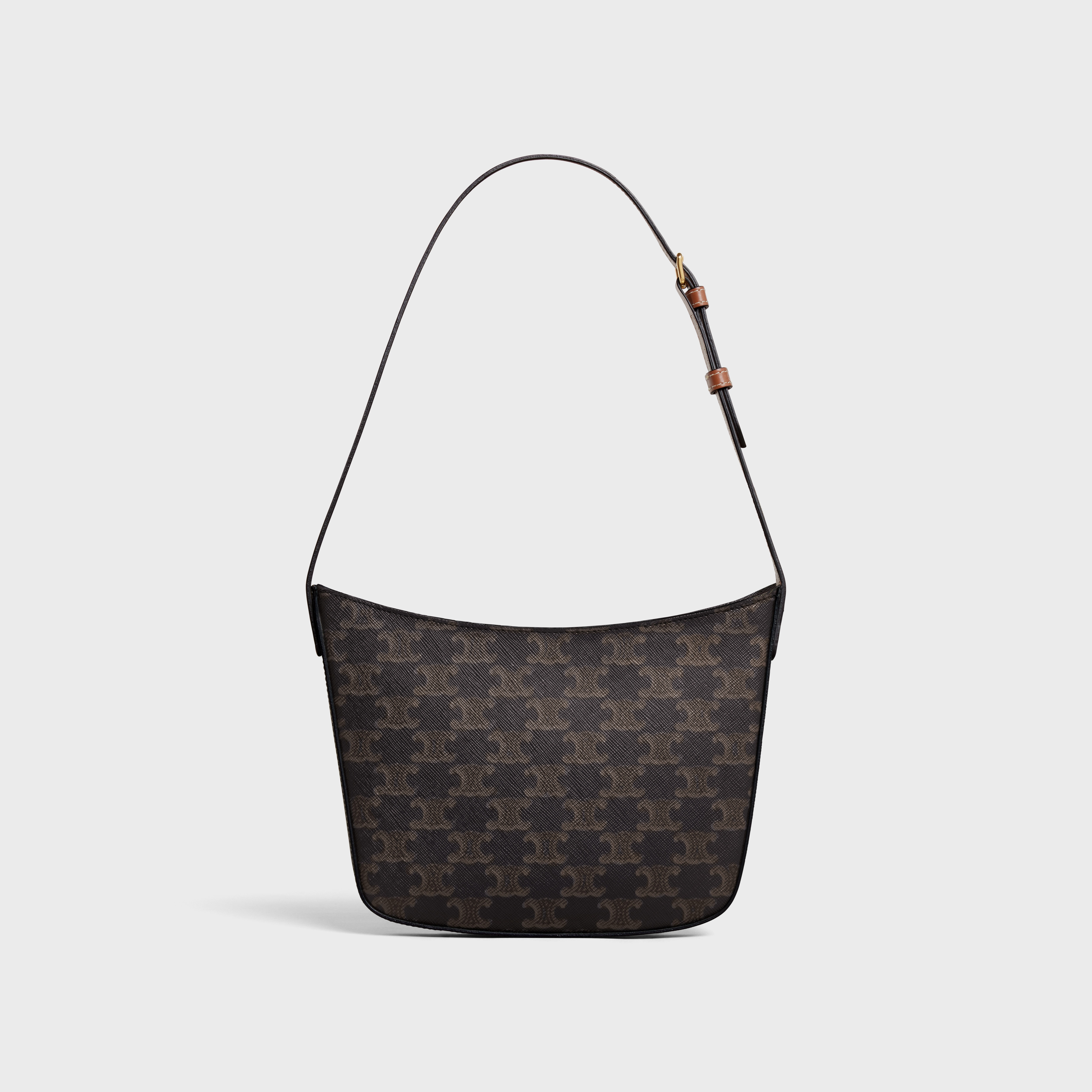 Medium Celine Croque Bag in Triomphe canvas and calfskin - 3
